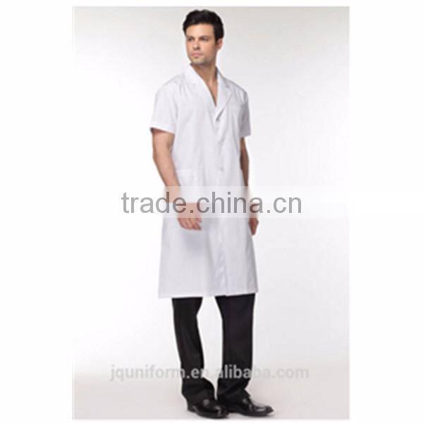 2016 Juqian 100% Cotton short sleeve white Doctor Uniforms for male