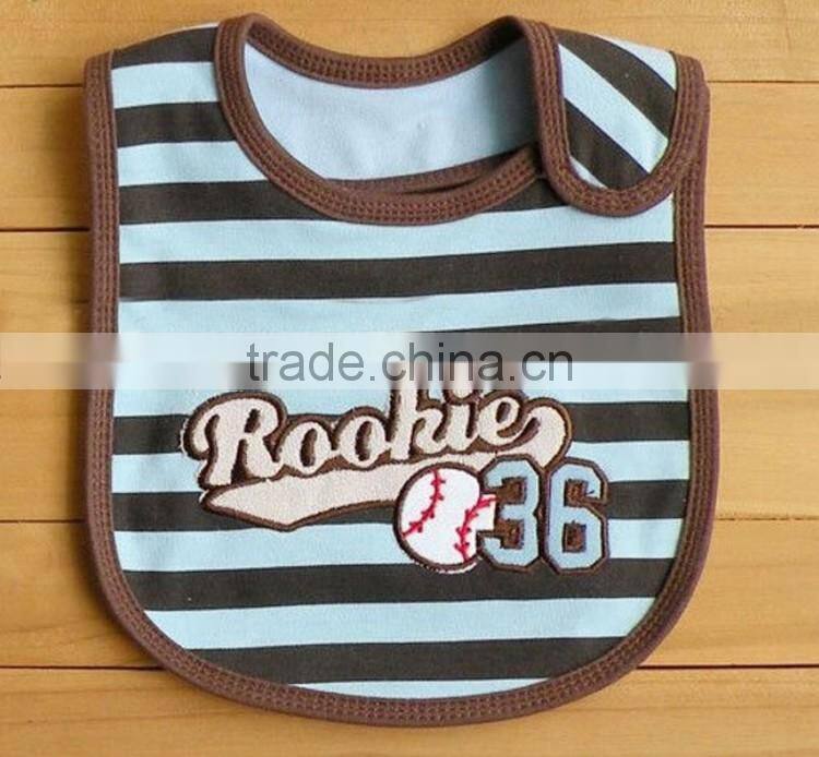 Embroidered baseball rookie baby drool bib