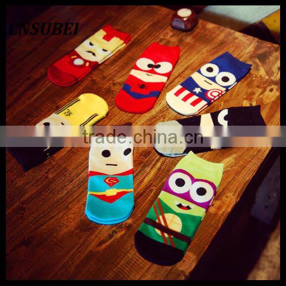 Super hero personality cartoon socks wholesale