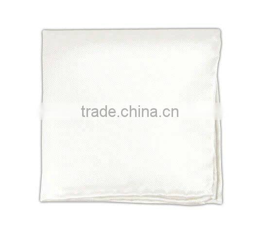 solid color hand-rolled borders silk twill white pocket squares