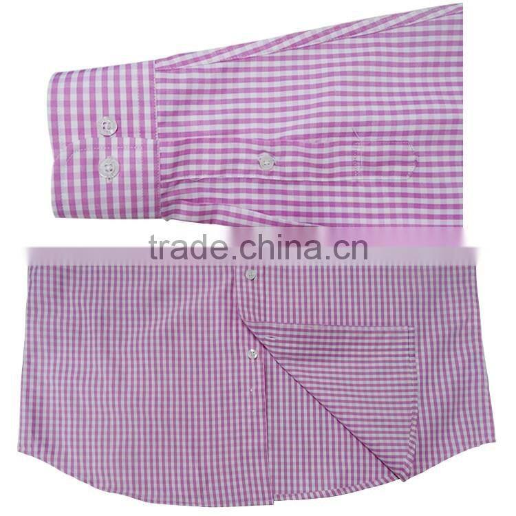 Dress shirt for men stitching fancy plaid cotton shirt for men 2017