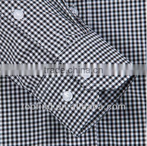 Fashionable classic long sleeve blue plaid dress shirts for man