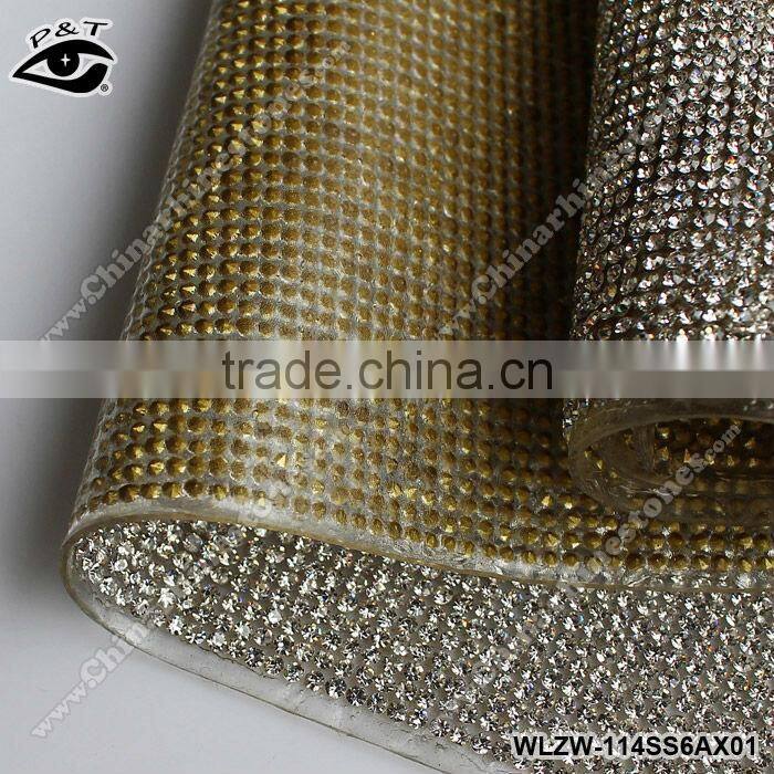 Iron On Rhinestone Mesh 2MM SS06 Chaton Without Aluminum Setting Adhesive Rhinestone Transfer Sheets