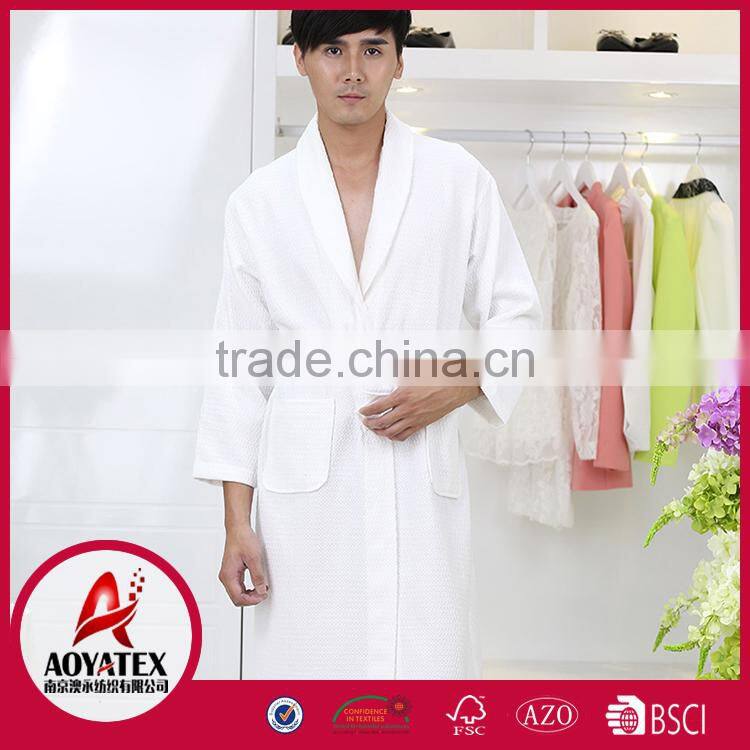 China factory high quality 100% cotton waffle bathrobe