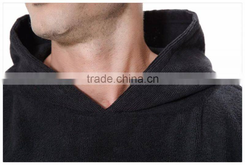 Changing poncho towel black microfiber