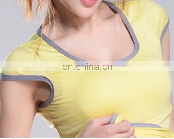 The new fashion plain solid color fitness yoga short sleeve design sweat suits