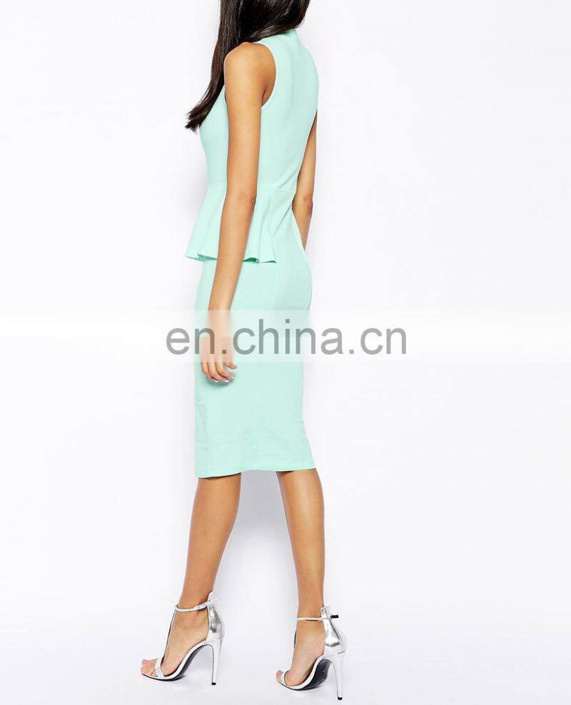 CHEFON Funnel neck long tight dresses