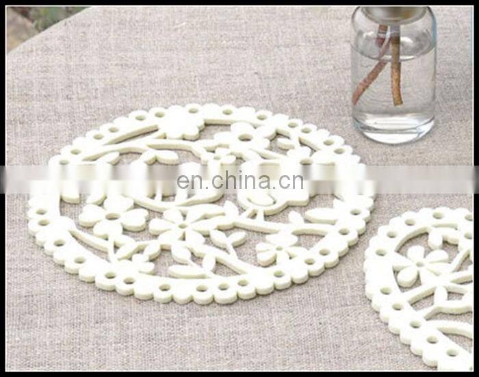 White color laser cut placemat,wholesale round cheap placemat