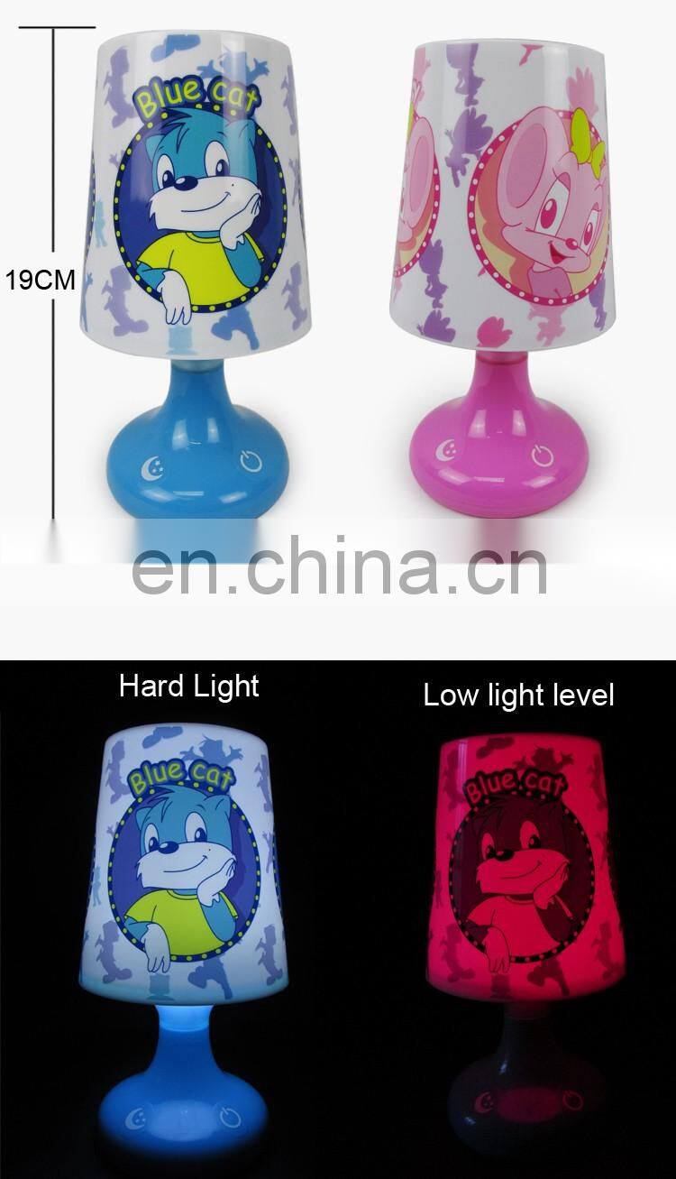 Hotel decorative bluecat table touch lamp, table touch lamp with wireless crystal cover