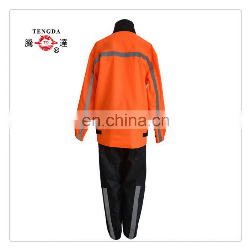 custom polyester taffeta coated pvc rainsuit for outdoor worker
