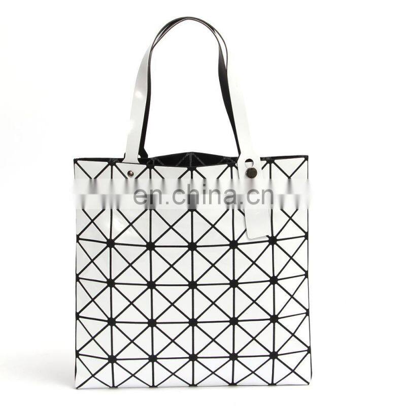 Laser Tote Bag Lady Geometry Plain Split Joint Shoulder Bags Women Sequins Handags