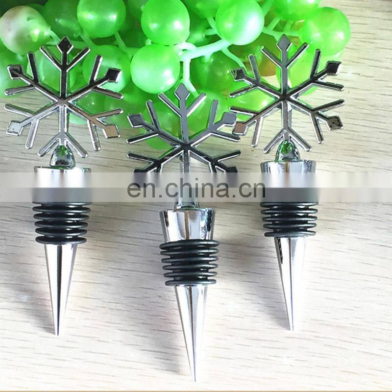 Christmas gift Zinc Alloy Wine Bottle Stopper Snow Shape Wine Bottle Stopper for Wedding Supplies