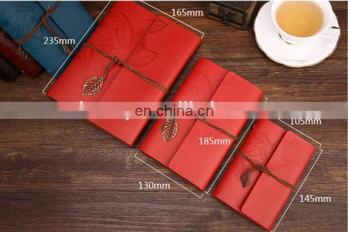 Vintage Leather Journal Notebook Classic Retro Ring Binder Diary Book