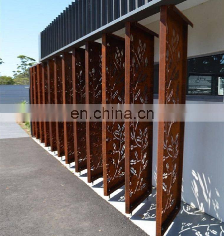 Weathering corten steel laser cutting panel for fence & screen