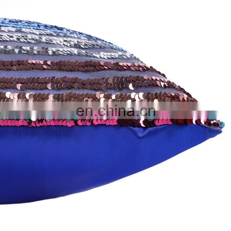New design colorful stripe stripped pattern indoor sequin cushion/pillow/decorative cushion cover