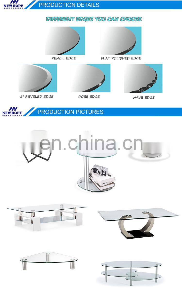 High quality clear round tempered glass coffee table top prices