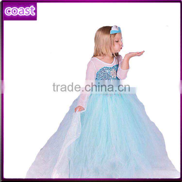 Newest cartoon characters Anna Elsa Princess fancy Dress costume child d dress dress design