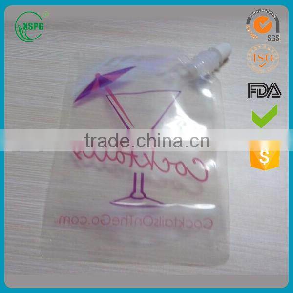 Custom printed plastic cap liquid/detergent doypack compound bag stand up spout pouch