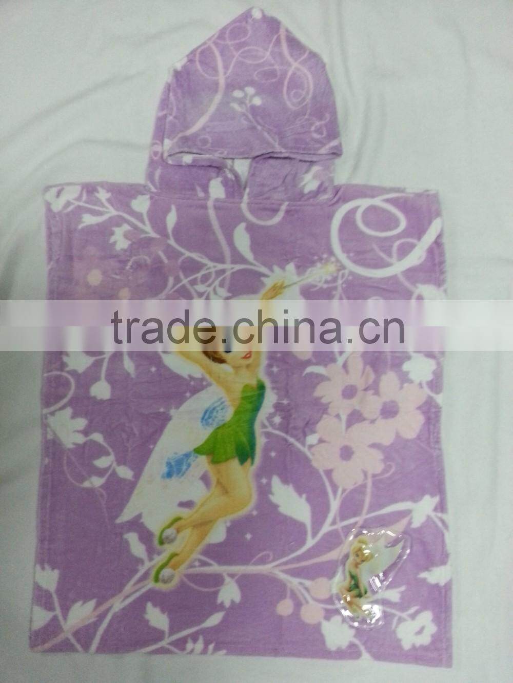 customized design pattern printing pattern pure cotton infant/baby/kids/children hood towel