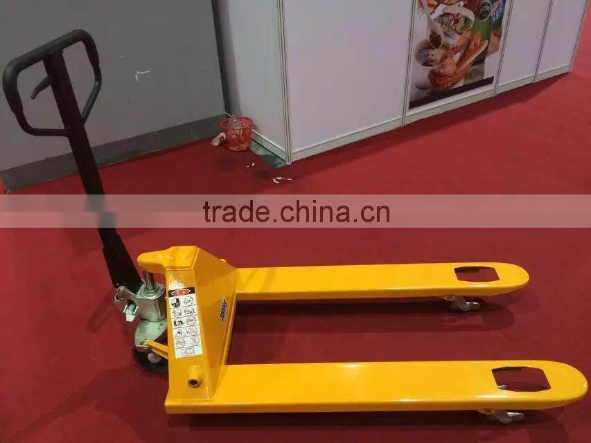 Chinese supplier 3T AC pump PU wheel hand hydraulic pallet truck
