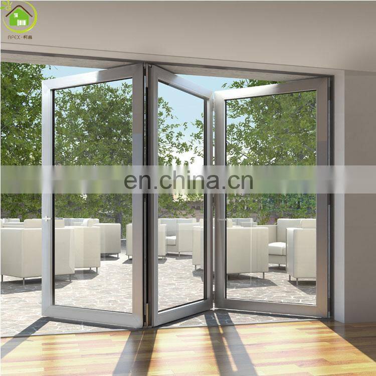 New design clear tempered glazing frameless folding door/frameless glass doors
