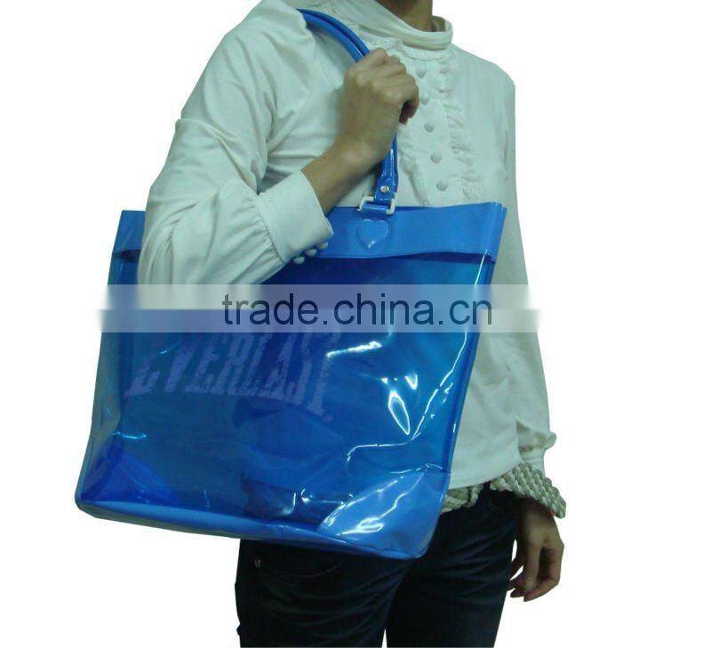 Handle pvc beach bag for towel swimsuit