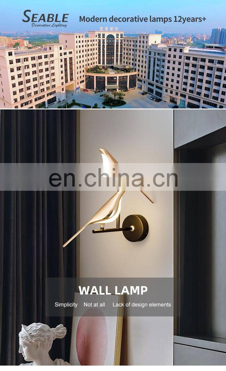 New Design Decoration Indoor Black Gold Aluminum Acrylic Iron Bedroom Modern LED Wall Lamp