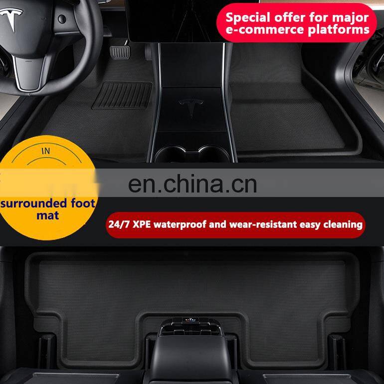 3D molded pad floor mats XPE material for tesla model 3 accessories
