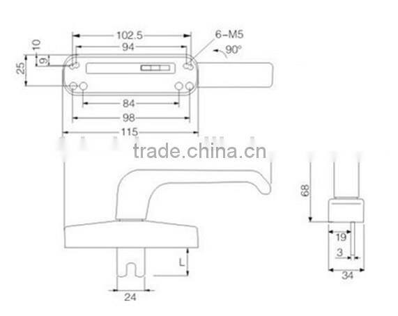 ZB006 multi-points aluminum window lock handle