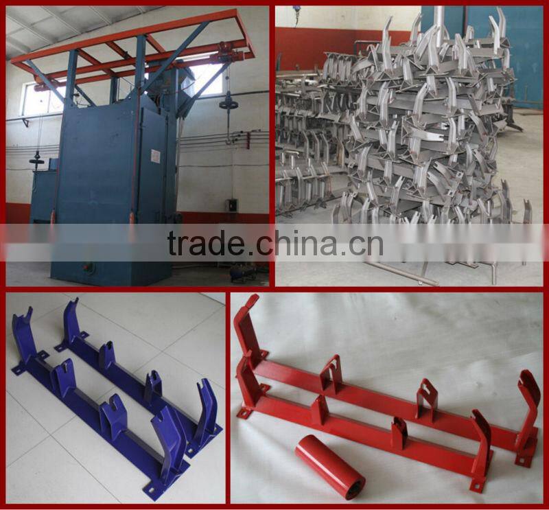 self aligning conveyor roller frame for cement screw conveyor