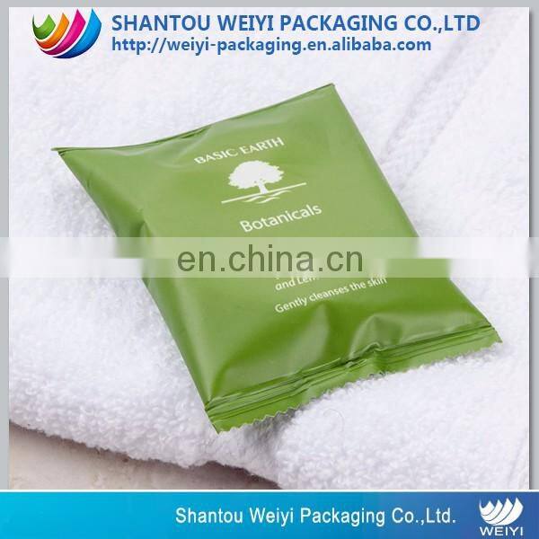 Custom logo small plastic clear sachet soap bar packaging bag