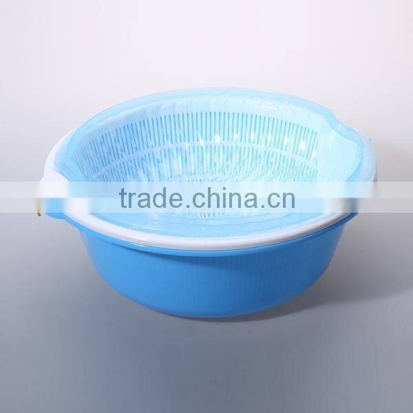 fashion household round shape plastic dewatering sieve with lid