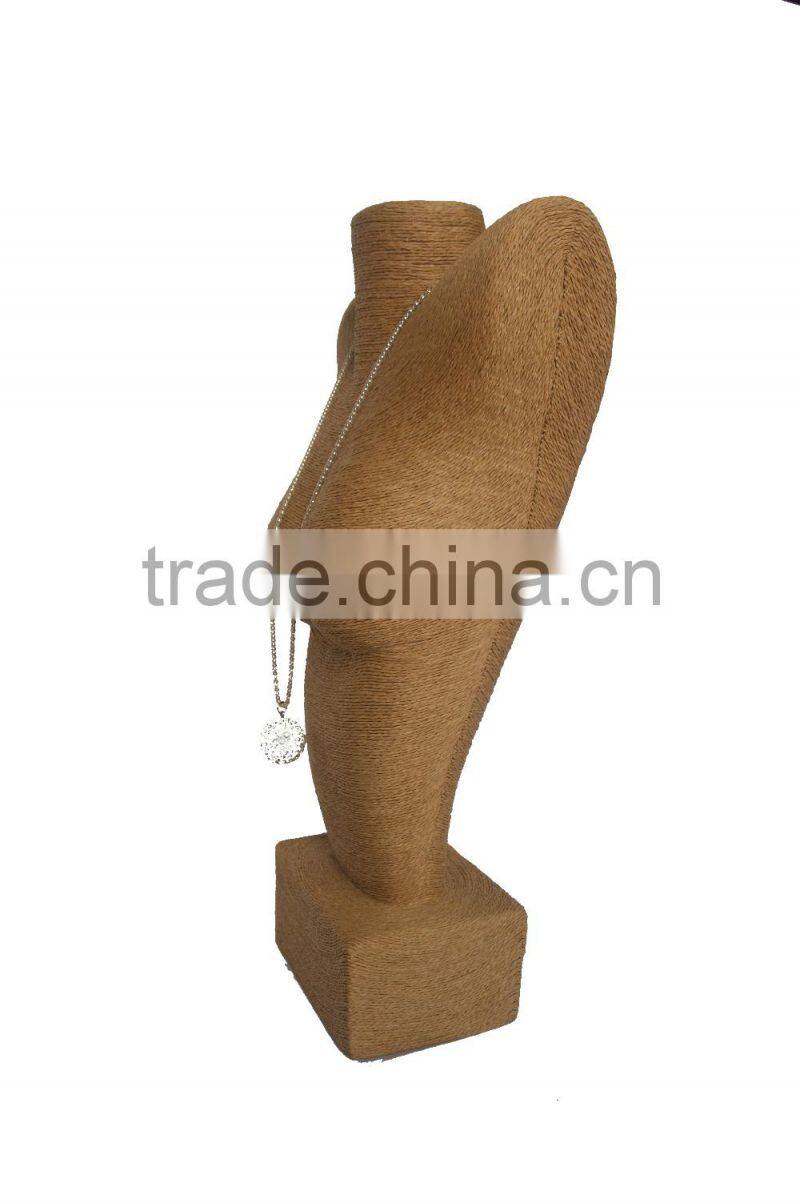 Luxury suede necklace Display Bust ,suede necklace display stand ,necklace display statues for jewelry shop decoration and show