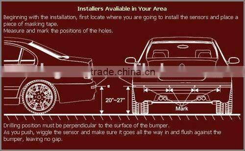 Hot selling lcd display parking sensor wireless with 4 rear sensors and bibi sound