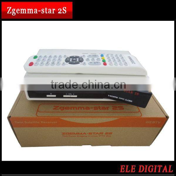 New arrival !!! dvb-s2+s2 tv satellite receiver Zgemma-star 2S Two Tuner Linux OS Smart Box Zgemma-star 2S
