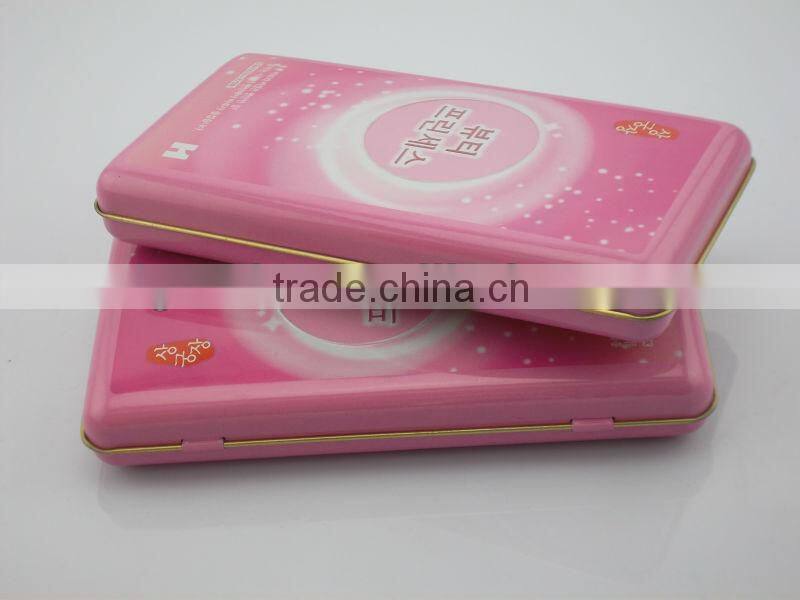 battery tin with round PVC window