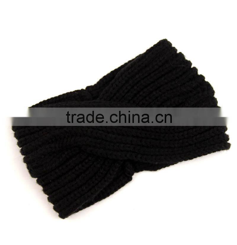 Europe and America Hot Selling Fashion Trendy Lady Girls Plain Sports Knitted Headband