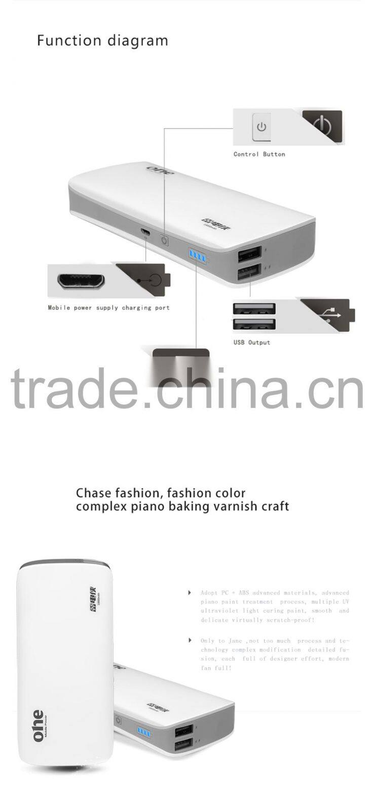 Universal 10000mah Backup External Battery Usb Power Bank Charger for Cell Phone 4s 5s