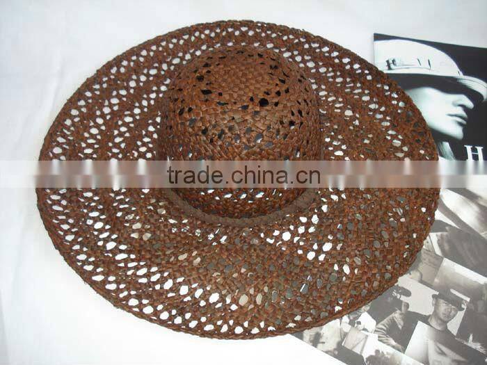 brown fashion raffia straw hat for lady