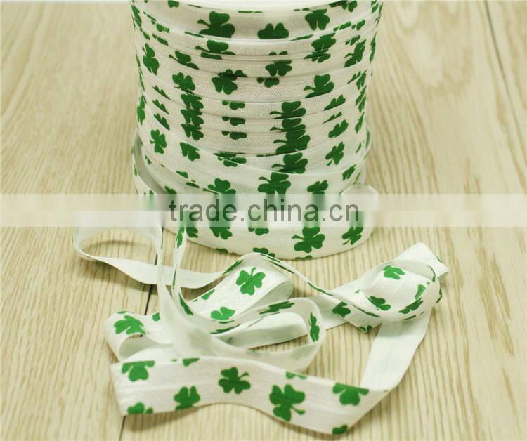 Vivid Red printed color elastic use for baby hair tie