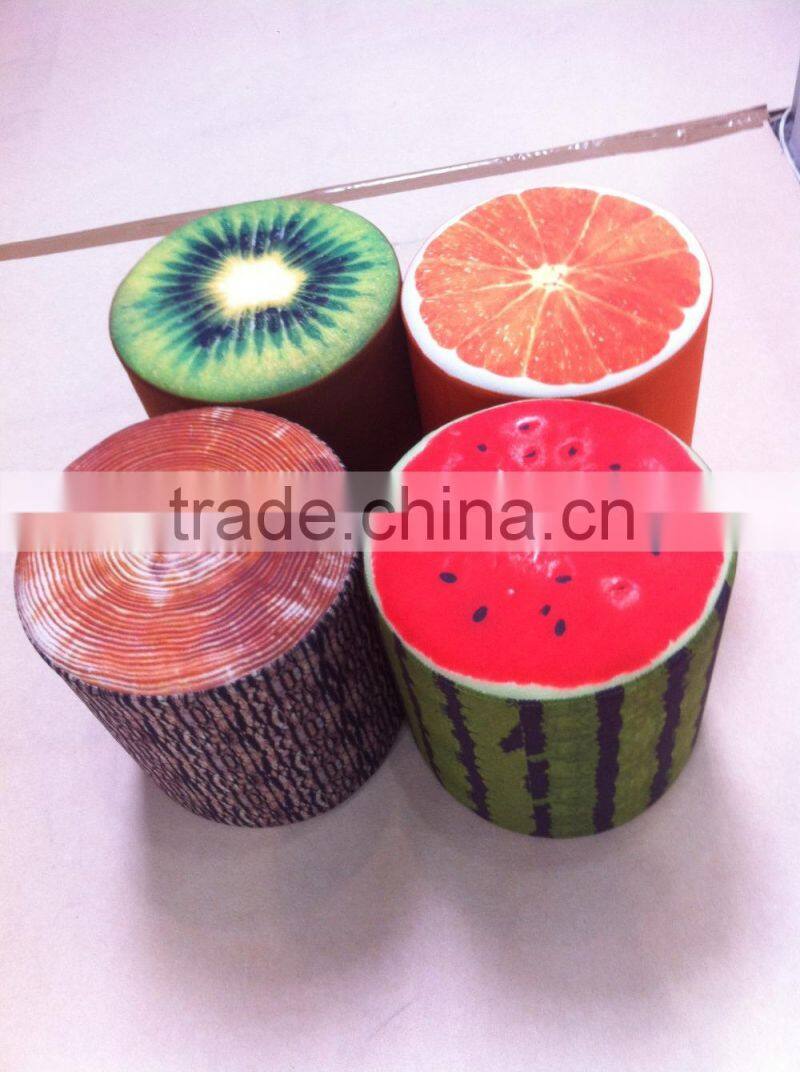 hot sale! Fancy new style stool ottoman and pouf for indoor used fruit design !