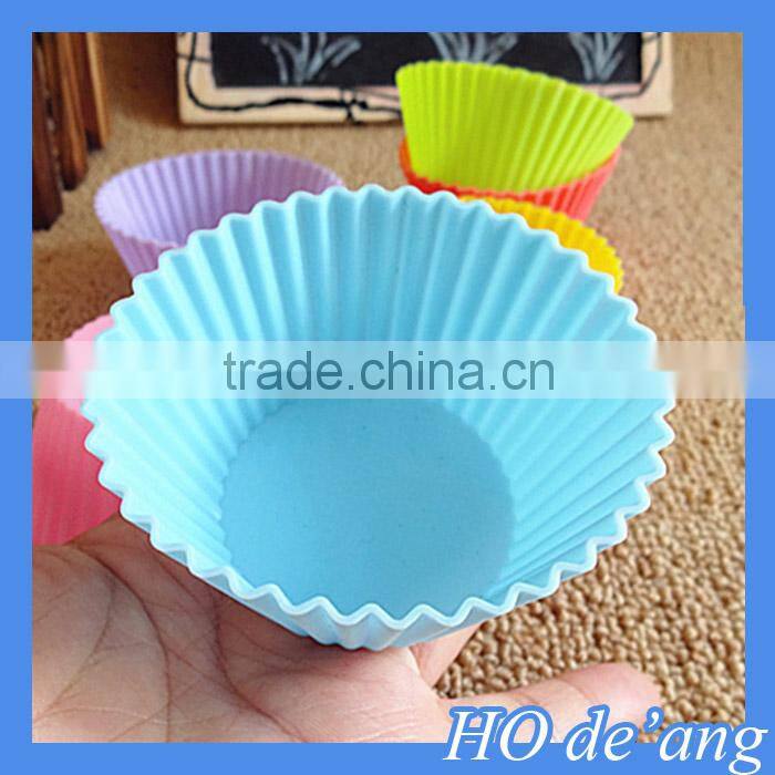 HOGIFT Silicone cake mold,7CM color round pudding mold,cream puffs mold