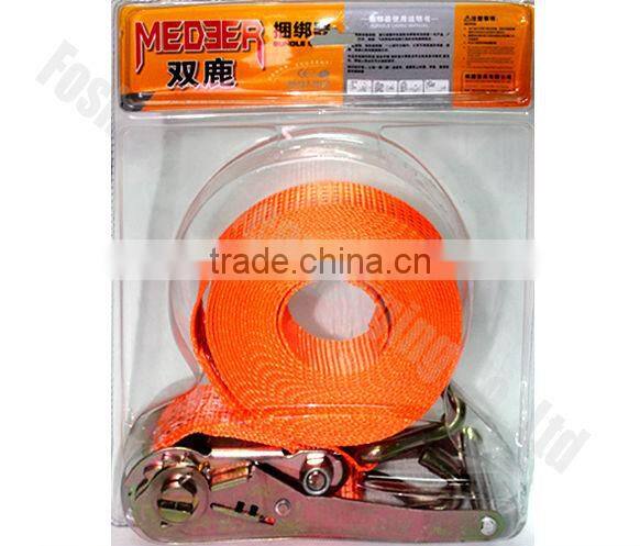 BS 5000kg 2inch For Truck Using Ratchet Strap Double J Hooks Complies To EN12195-2