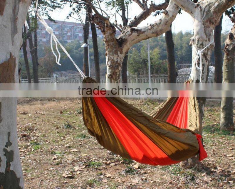 Outdoor light weight double nylon parachute camping hammock