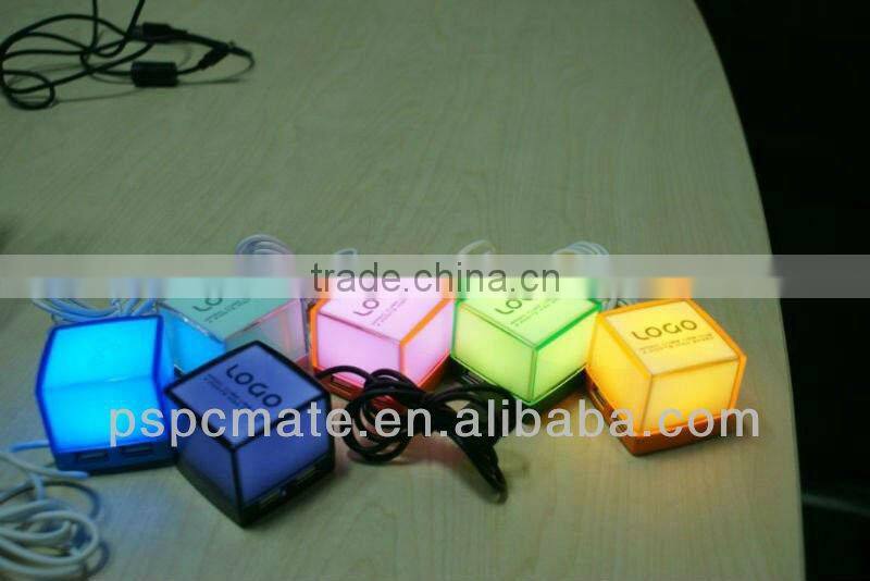 sugar usb hub coloful cube usb hub with led lighting up
