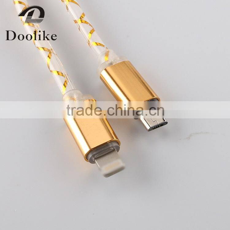 Hot selling 2 in 1USB Cable For Samsung Mrice USB Cable 1m Wholesale For Iphone data Cable
