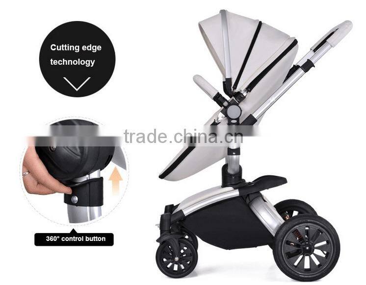2016 Luxury Leather Baby Stroller, Hot Selling Baby Stroller 3 in 1 With EN Certificate