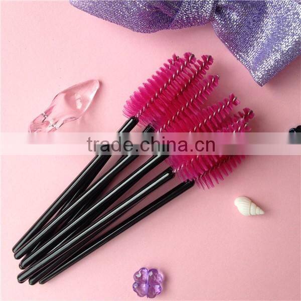 BLUEFRAG Eyelash Brush One-Off Disposable Synthetic Fiber Mascara Applicator Wand Brush Pink Rose Red Black 7 Colors 50 Pcs