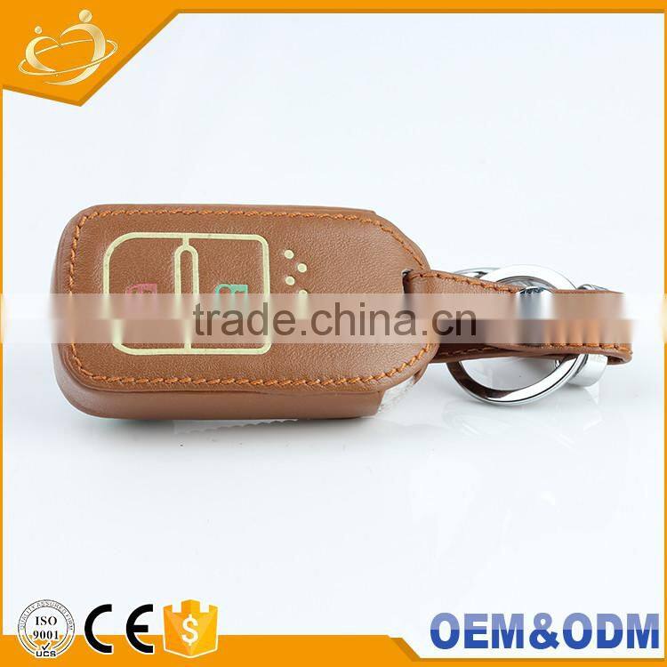 Cheap With Key Ring Carabiner Hook PU 2 Bottons Car Smart Key Holder For honda