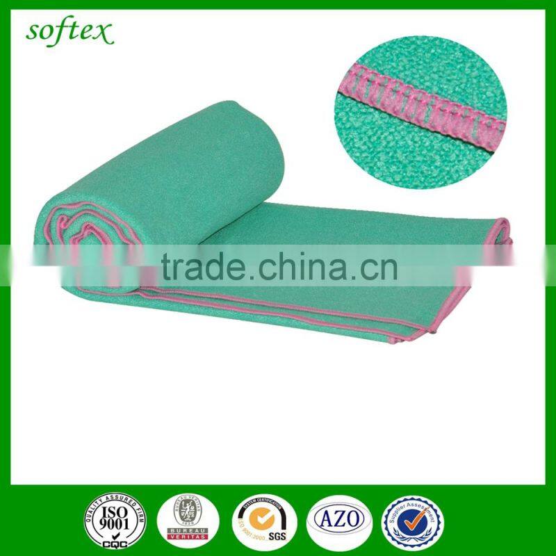 Contrast color absorbent non-slip softtextile yoga mat towel